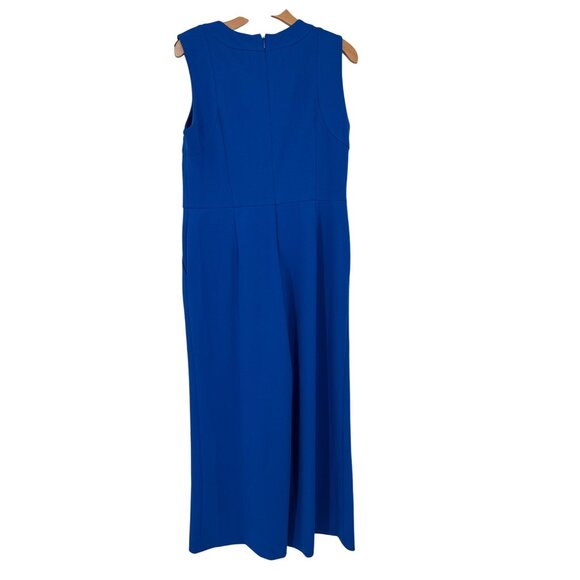 Calvin Klein Womens Sleeveless Wide-Leg Jumpsuit corpped Size 12 Blue pockets - Picture 3 of 6